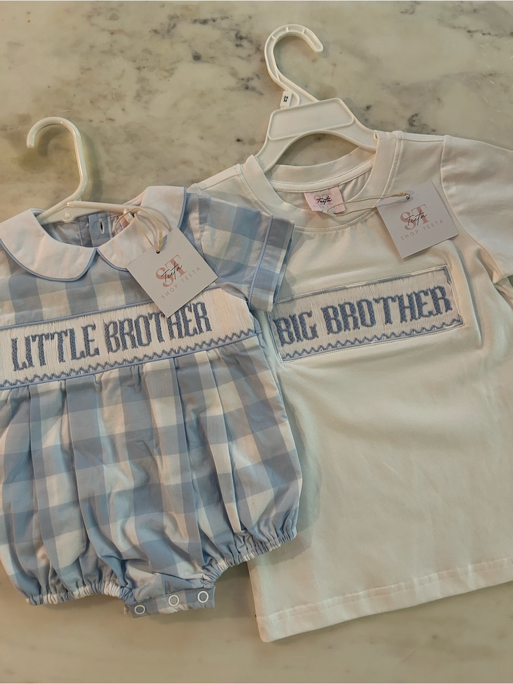 Blue 'Little Brother' & 'Big Brother' Matching Set